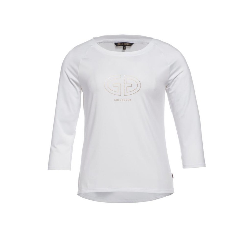 White Goldbergh RAVEN 3/4 sleeve T-shirts | 14679-PWUZ